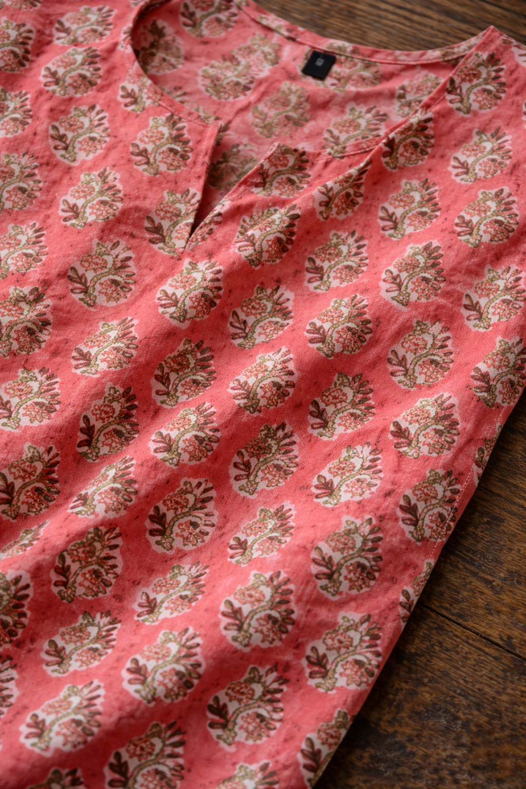 SAVAR Coral Bloom Cotton Sleeveless Top | Handblock Print | Easy Everyday Wear