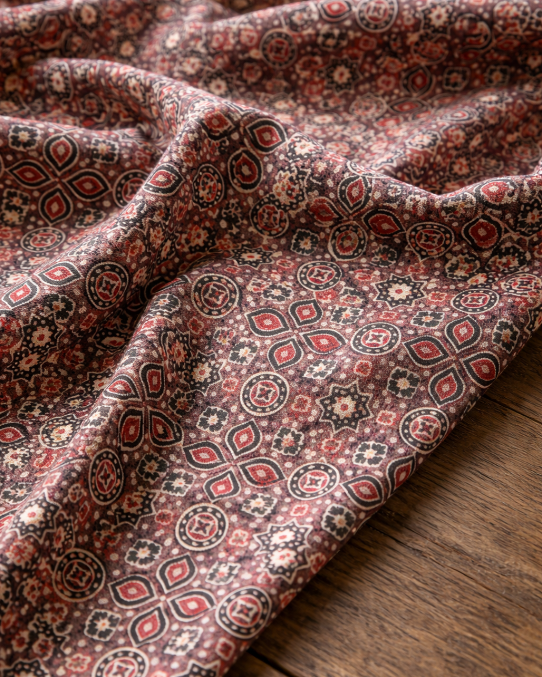 Brown Handblock Printed Cotton Top for Women