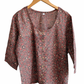 Brown Handblock Printed Cotton Top for Women