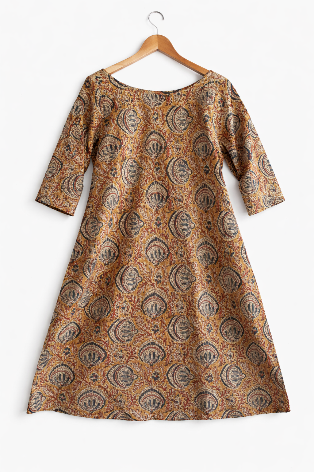 SAVAR | Mustard Muse Knee-Length Dress