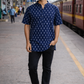 Platform Ready – Navy Hand-Printed Short Kurta for Everyday Journeys