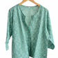 Green Handblock Printed Cotton Top for Women