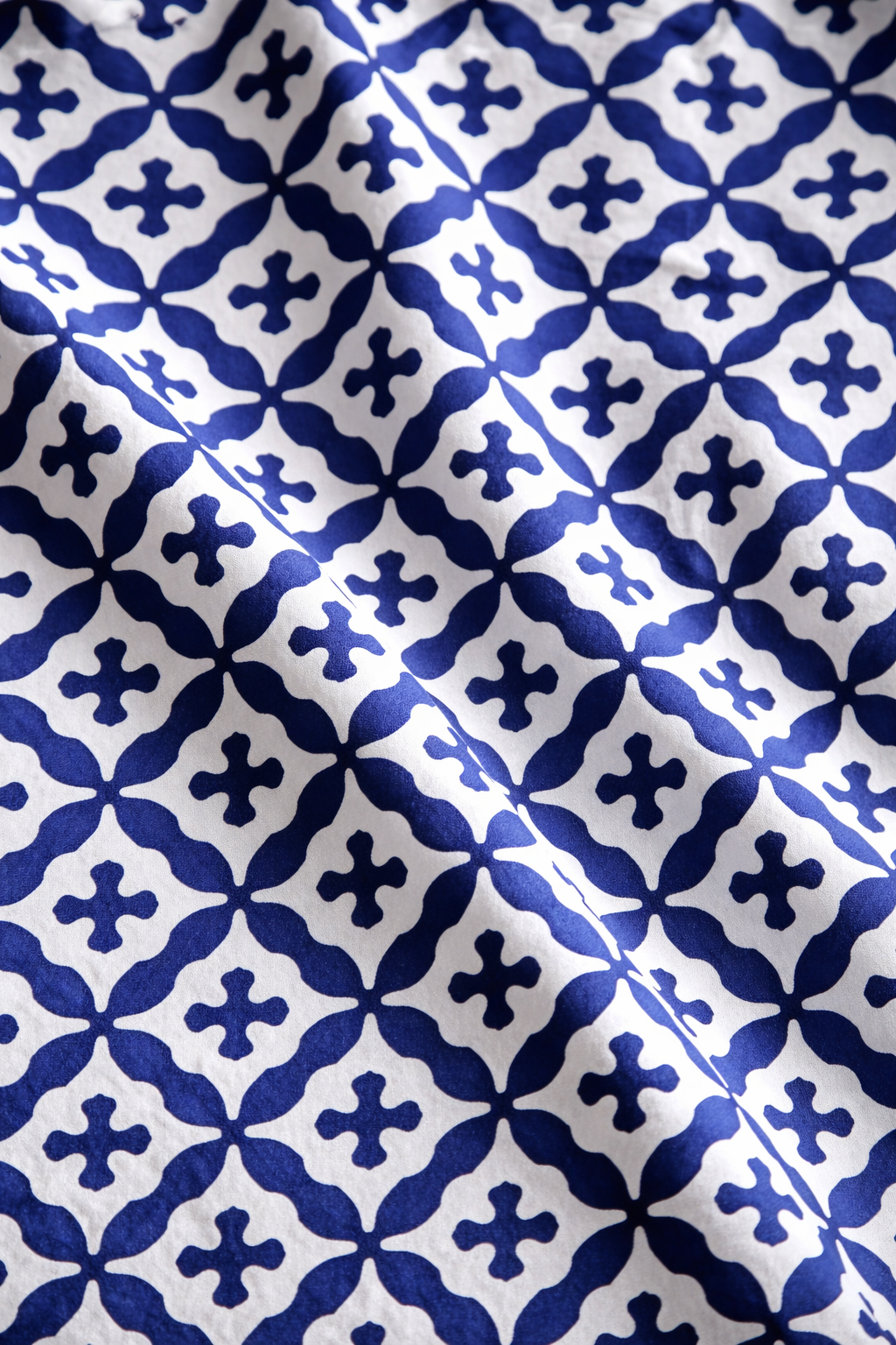 Campus Breeze – Blue Hand-Printed Knee-Length Dress with Pocket