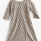 Workday Bloom – Beige Hand-Printed Cotton Dress for Everyday Elegance