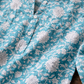SAVAR Aqua Bloom Cotton Workwear Top | Handblock Print Formal Top for Women