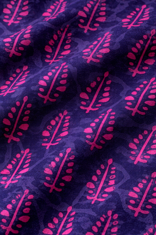 Women’s Printed Kurta Dress | Navy Blue Cotton Kurta Dress for Women | Knee Length, 3/4 Sleeve | Casual, Office & Daily Wear